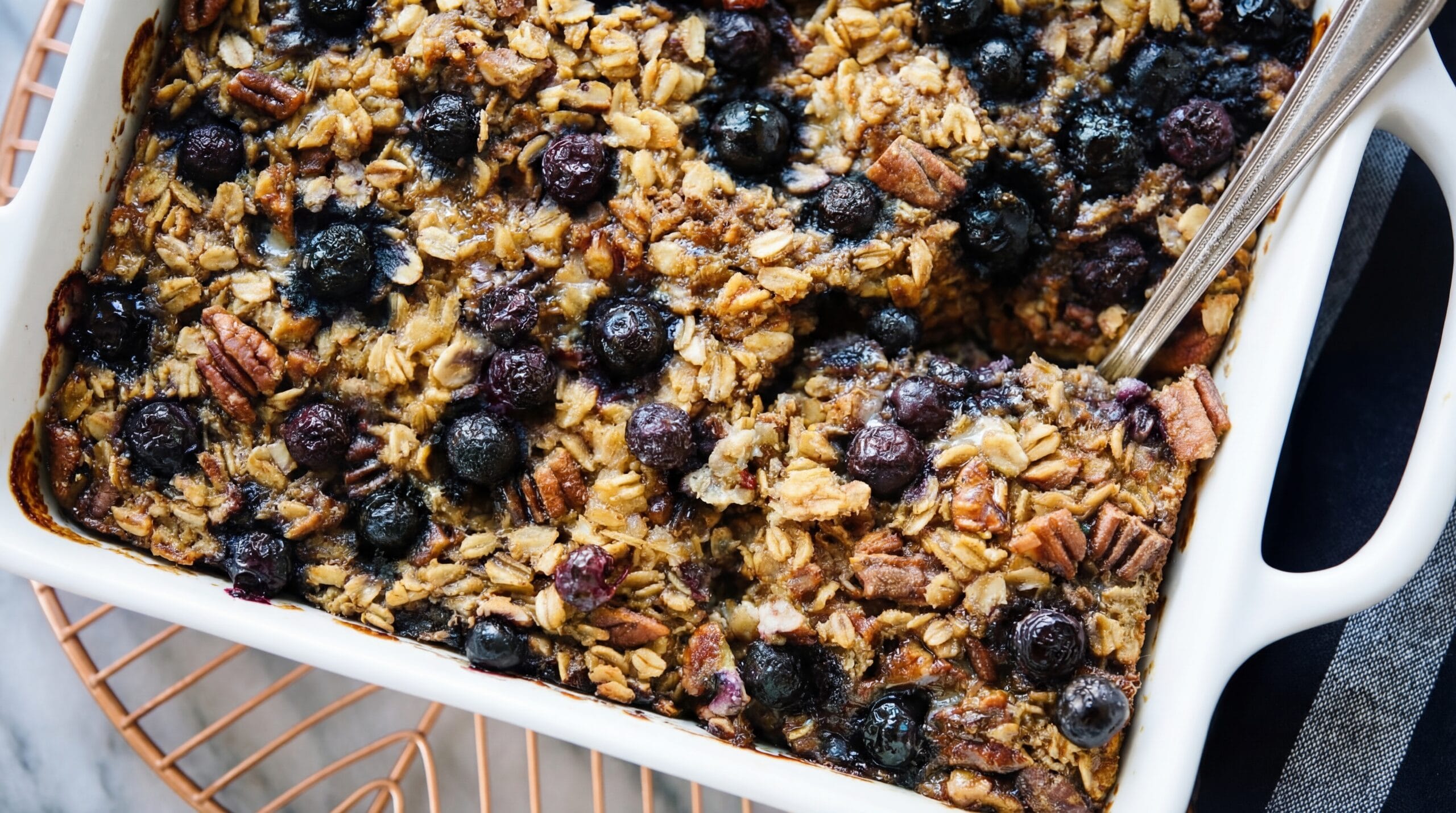 Blueberry Baked Oatmeal Recipe - Featured Image
