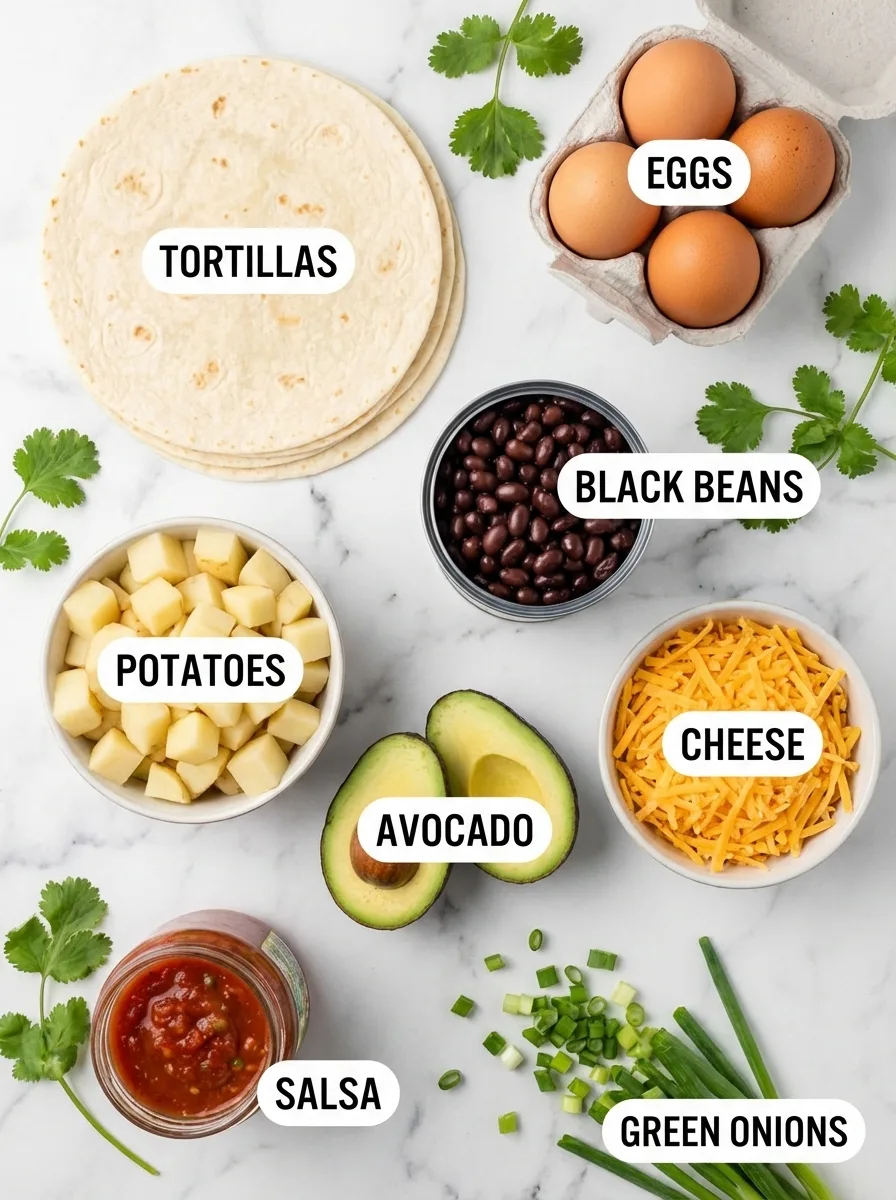 Gathering Your Breakfast Burritos Ingredients