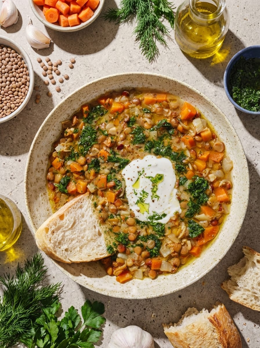 How I Like to Serve This Mediterranean Lentil Soup