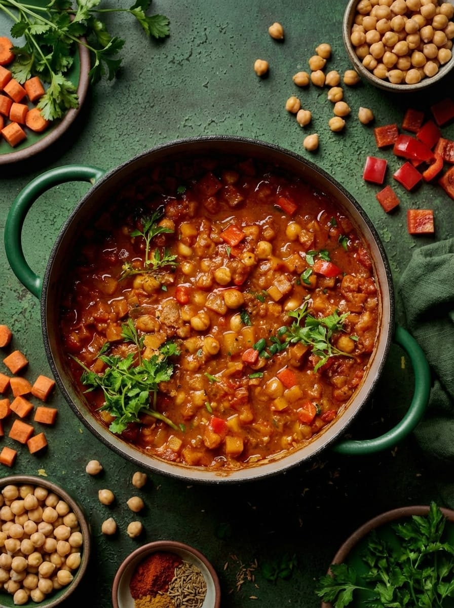 How I Like to Serve This Vegan Tagine with Chickpeas