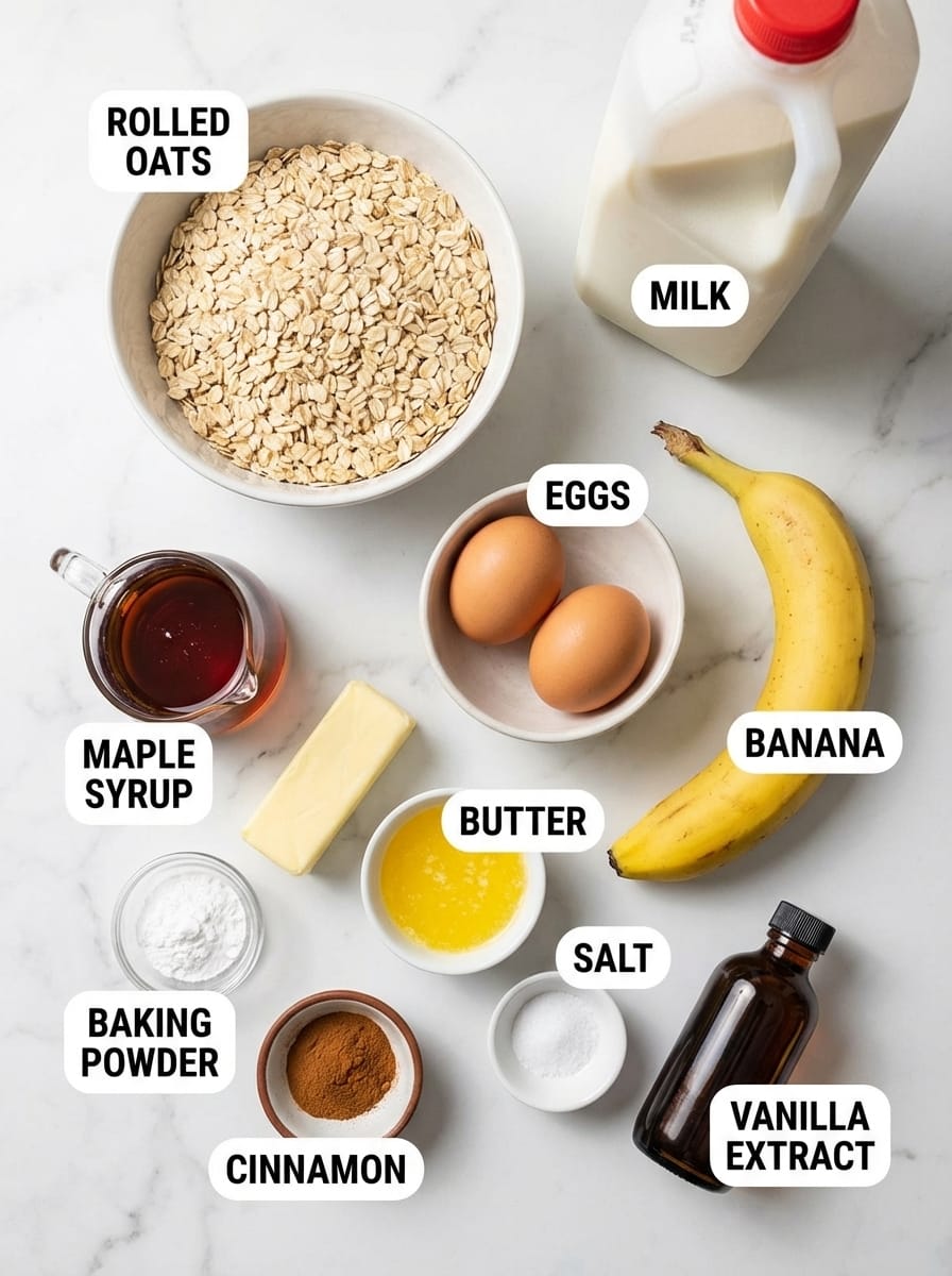 Ingredients for Blender Oatmeal Pancakes