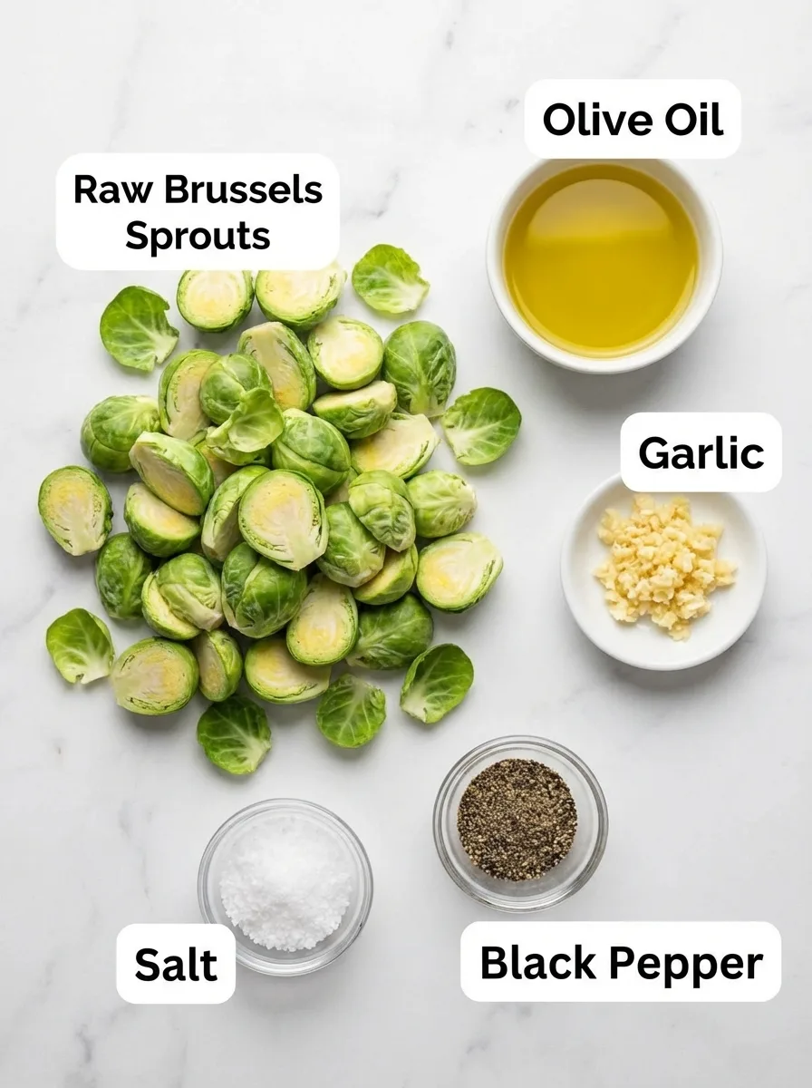Ingredients for Perfect Pan Fried Brussels Sprouts
