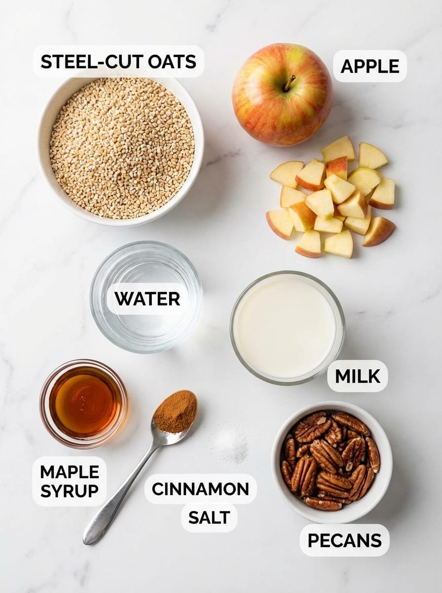 Ingredients for Your Apple Steel-Cut Oatmeal