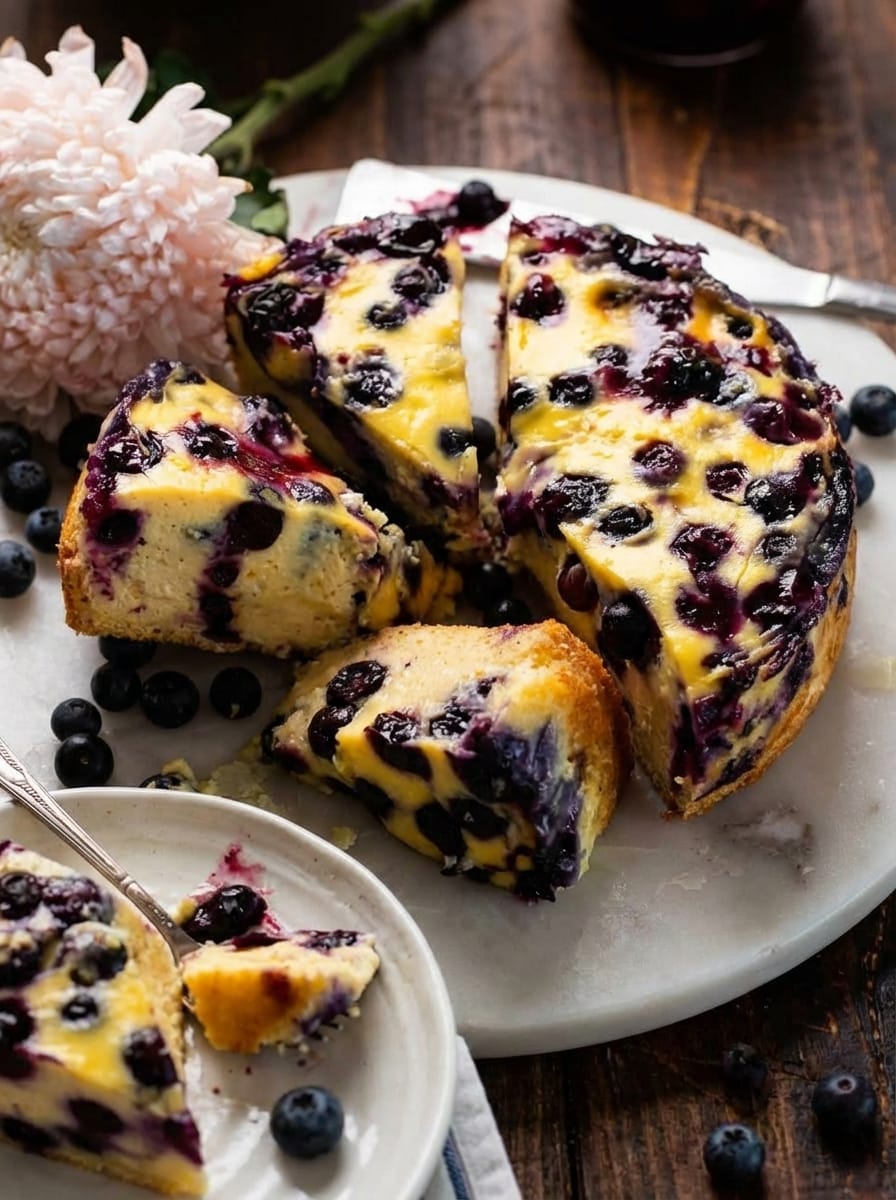 My Method for Custard Cake With Blueberries