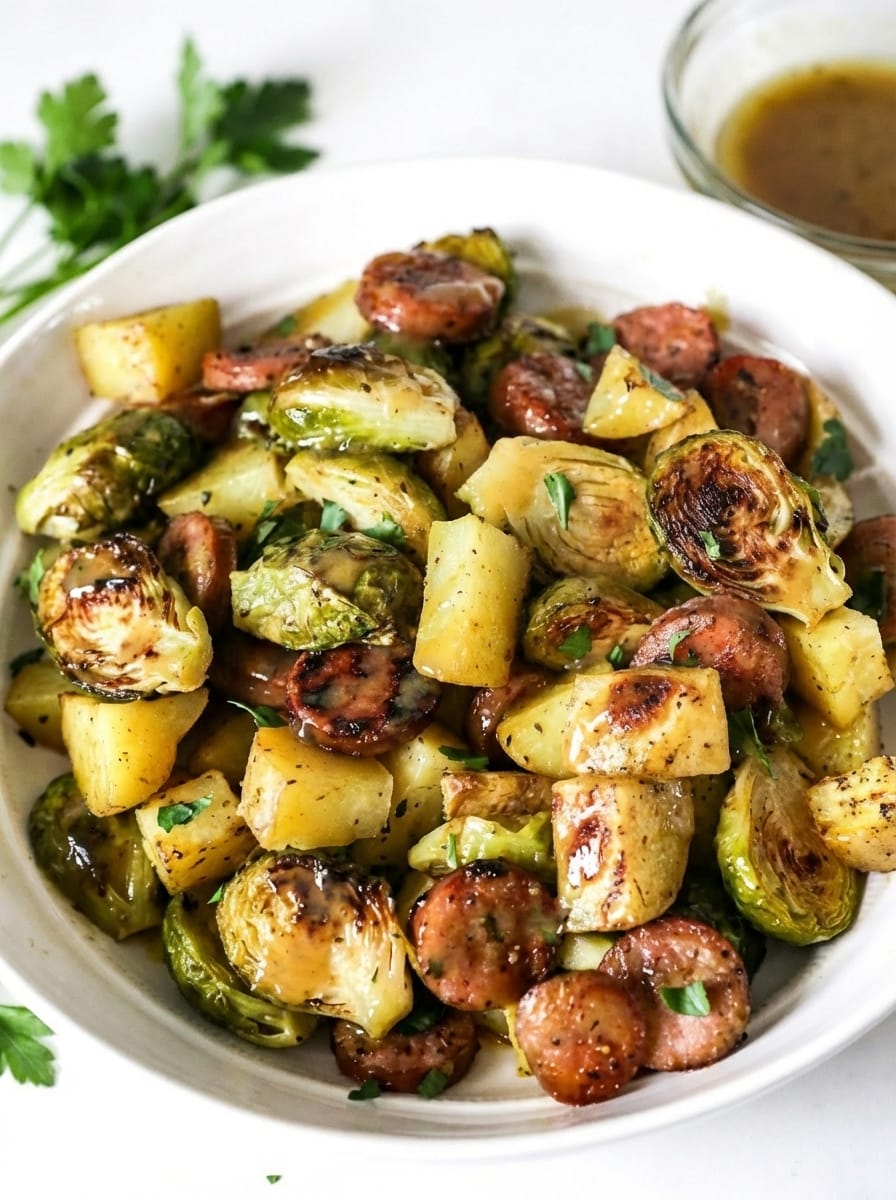 My Method for Perfect Sheet Pan Sausage Brussels Sprouts