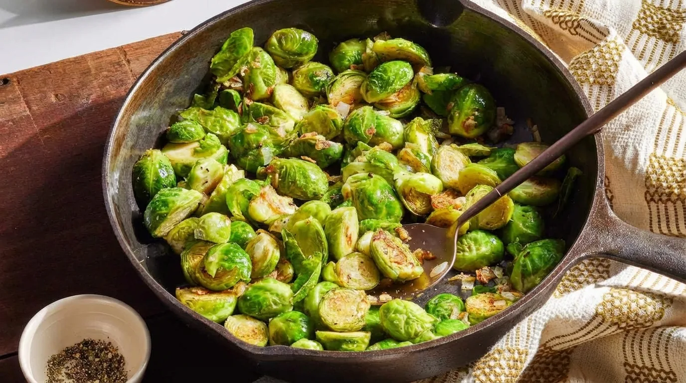Pan Fried Brussels Sprouts