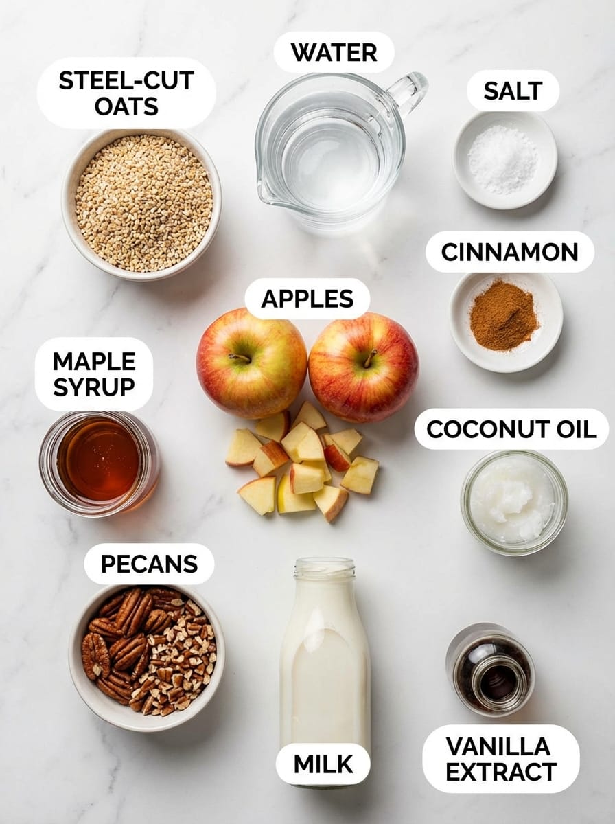 Gathering Your Apple Steel-Cut Oatmeal Ingredients